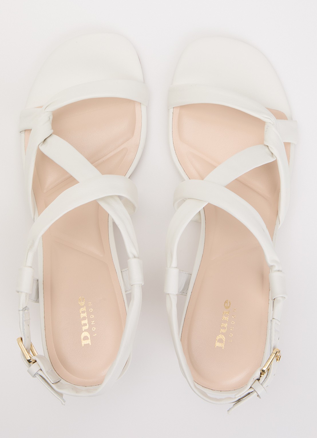 Dune London Motivating sandalette van leer - detail 3 wit