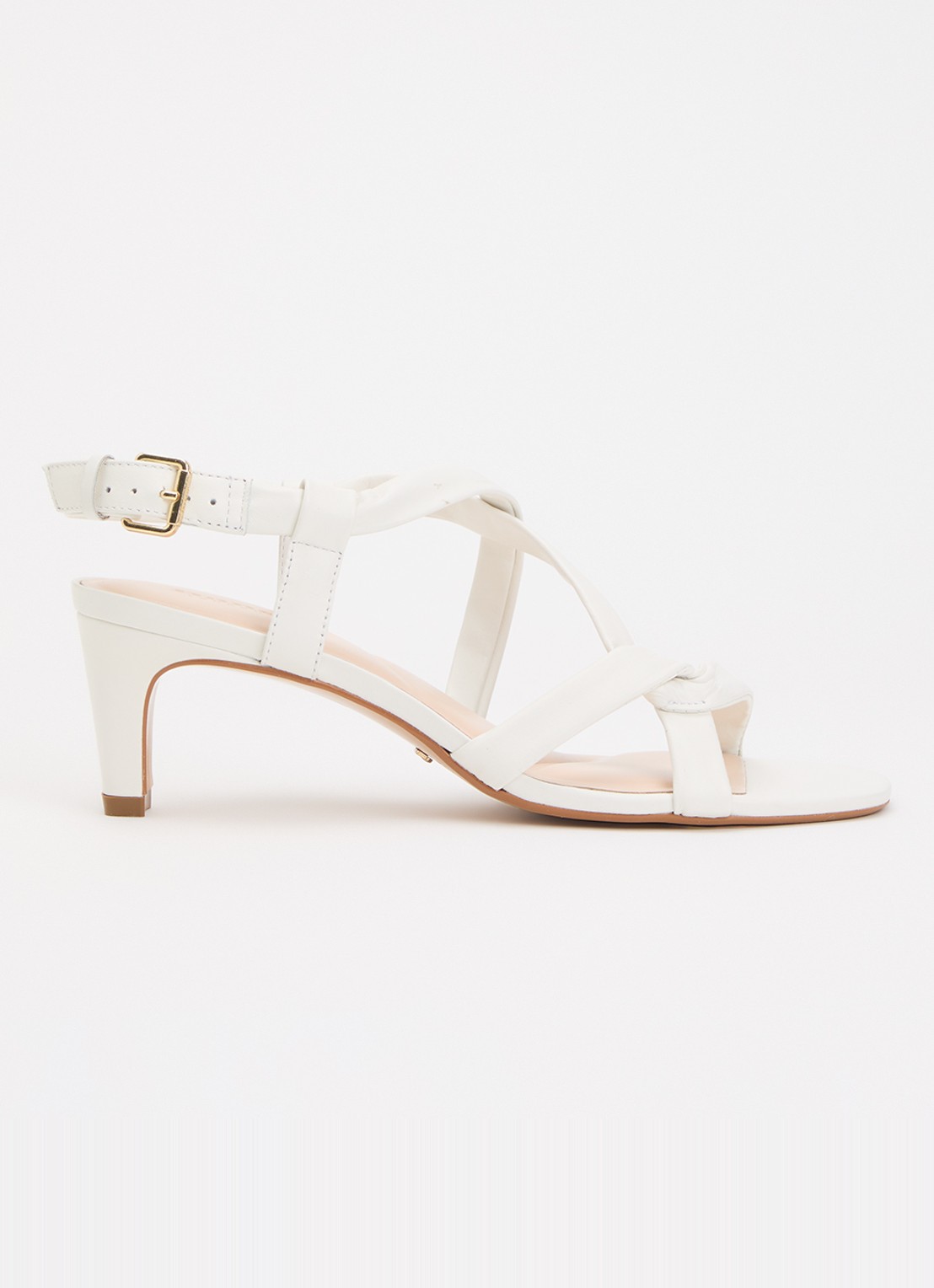 Dune London Motivating sandalette van leer - voorkant wit