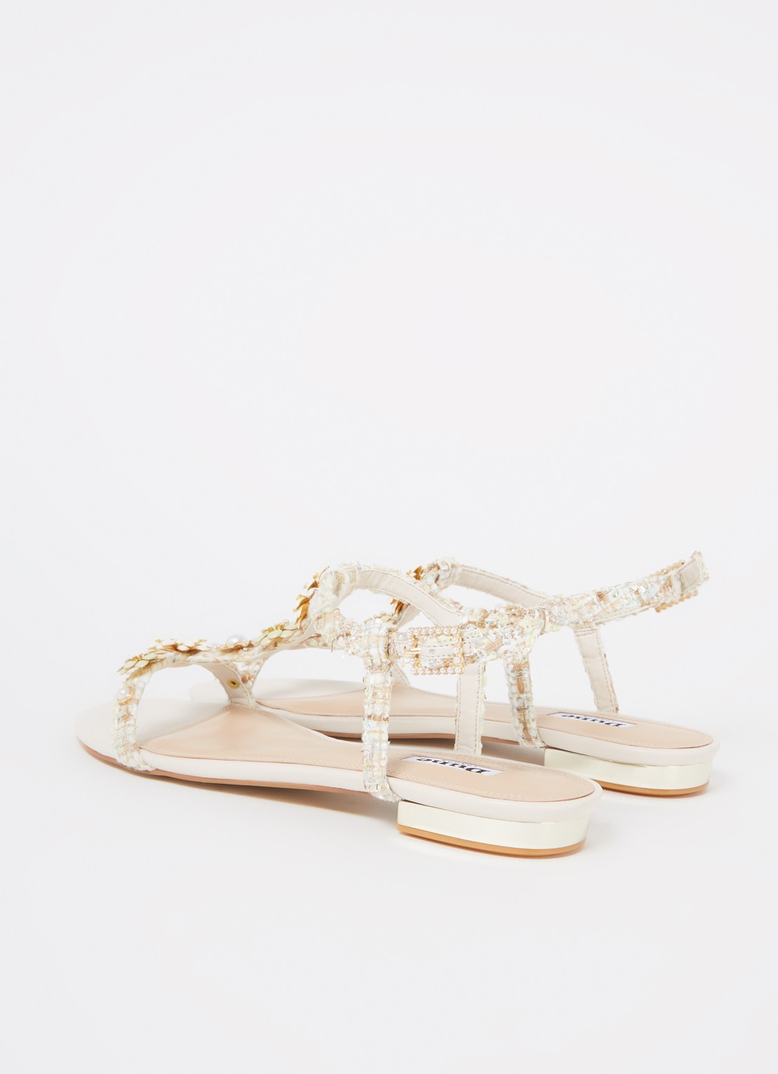 Dune London Nature sandaal met lurex - detail 2 beige