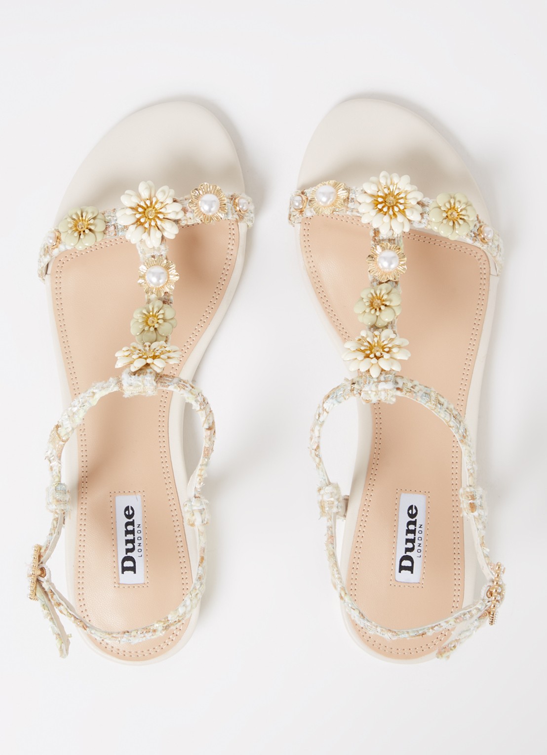 Dune London Nature sandaal met lurex - detail 3 beige