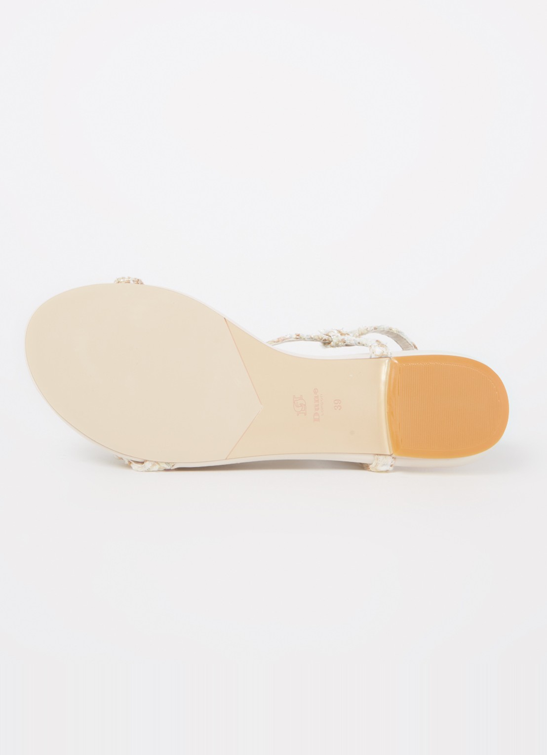 Dune London Nature sandaal met lurex - detail 4 beige