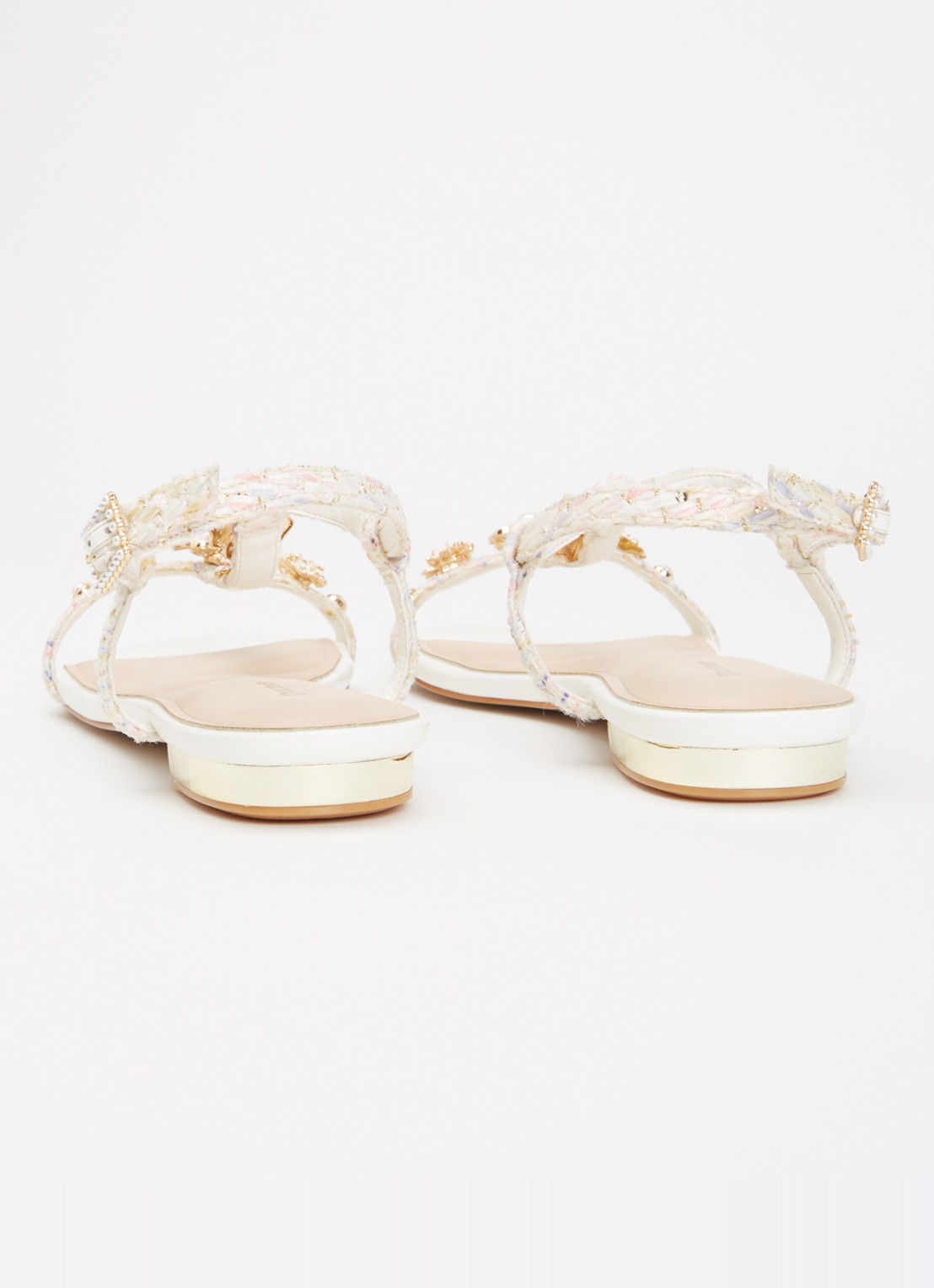 Dune London Nature sandaal met strass - achterkant 5 wit