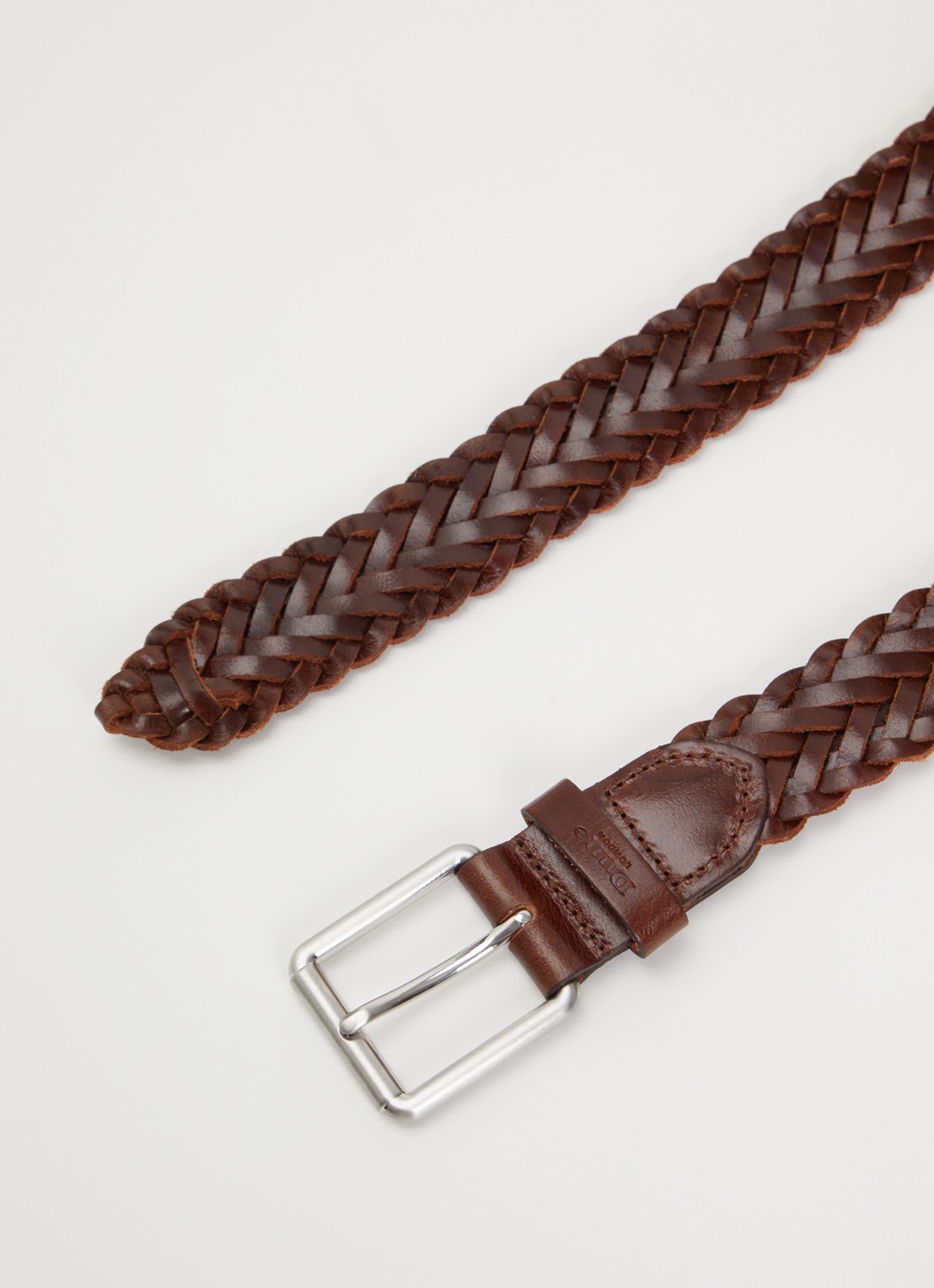 Dune London Oxlet riem van leer met gevlochten detail - detail 2 cognac