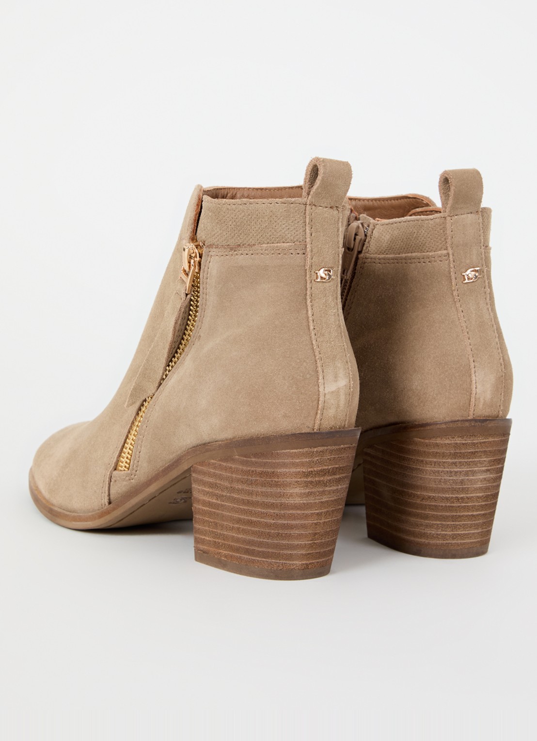 Dune London Paicing enkellaarsje van suède - achterkant 4 beige