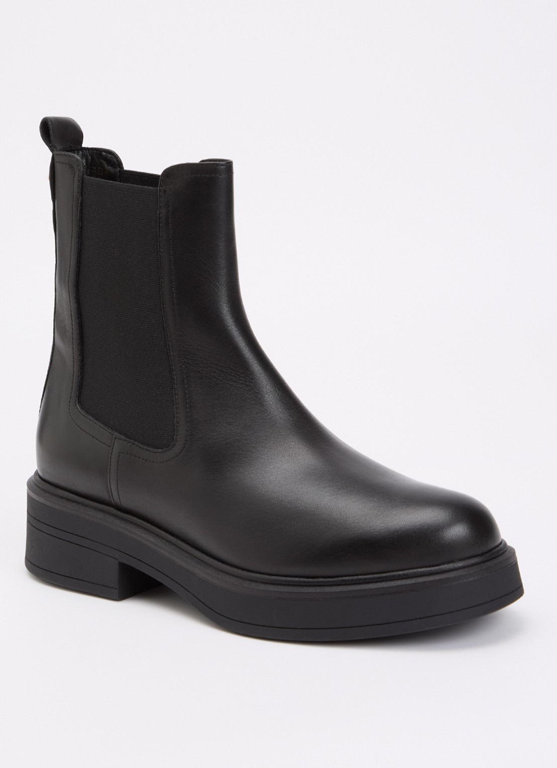 Dune London Palomie chelsea boot van leer - voorkant 3 zwart