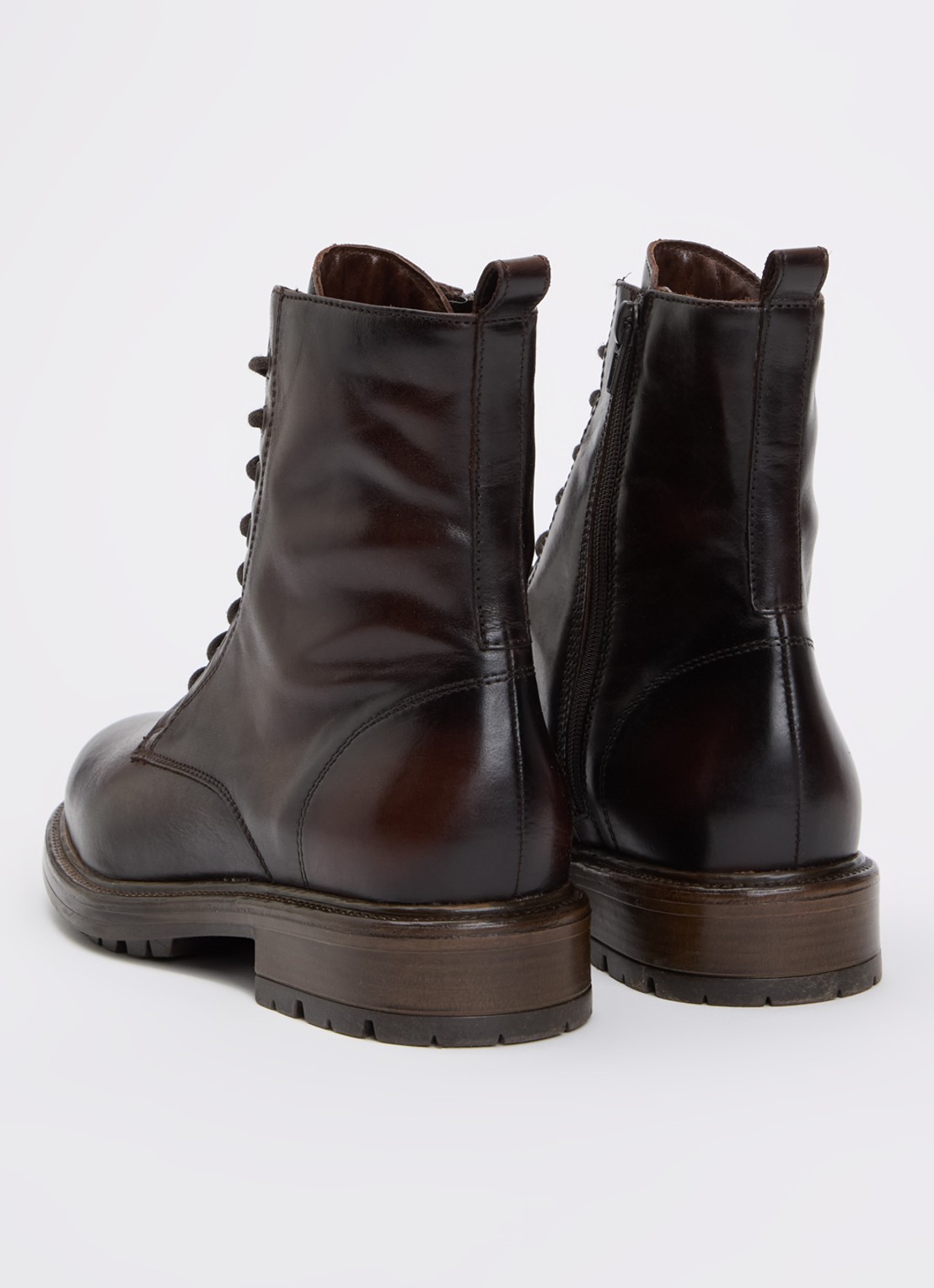 Dune London Patley biker boot van leer - achterkant 2 bruin