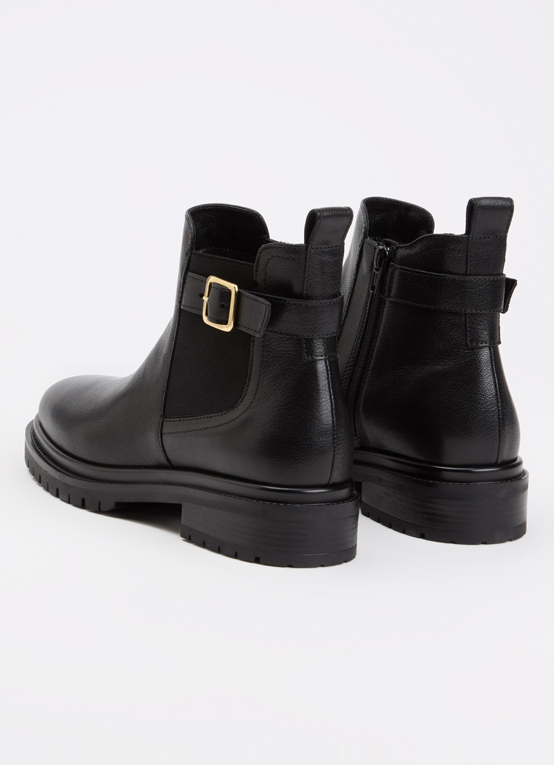Dune London Paused chelsea boot van leer - achterkant 2 zwart