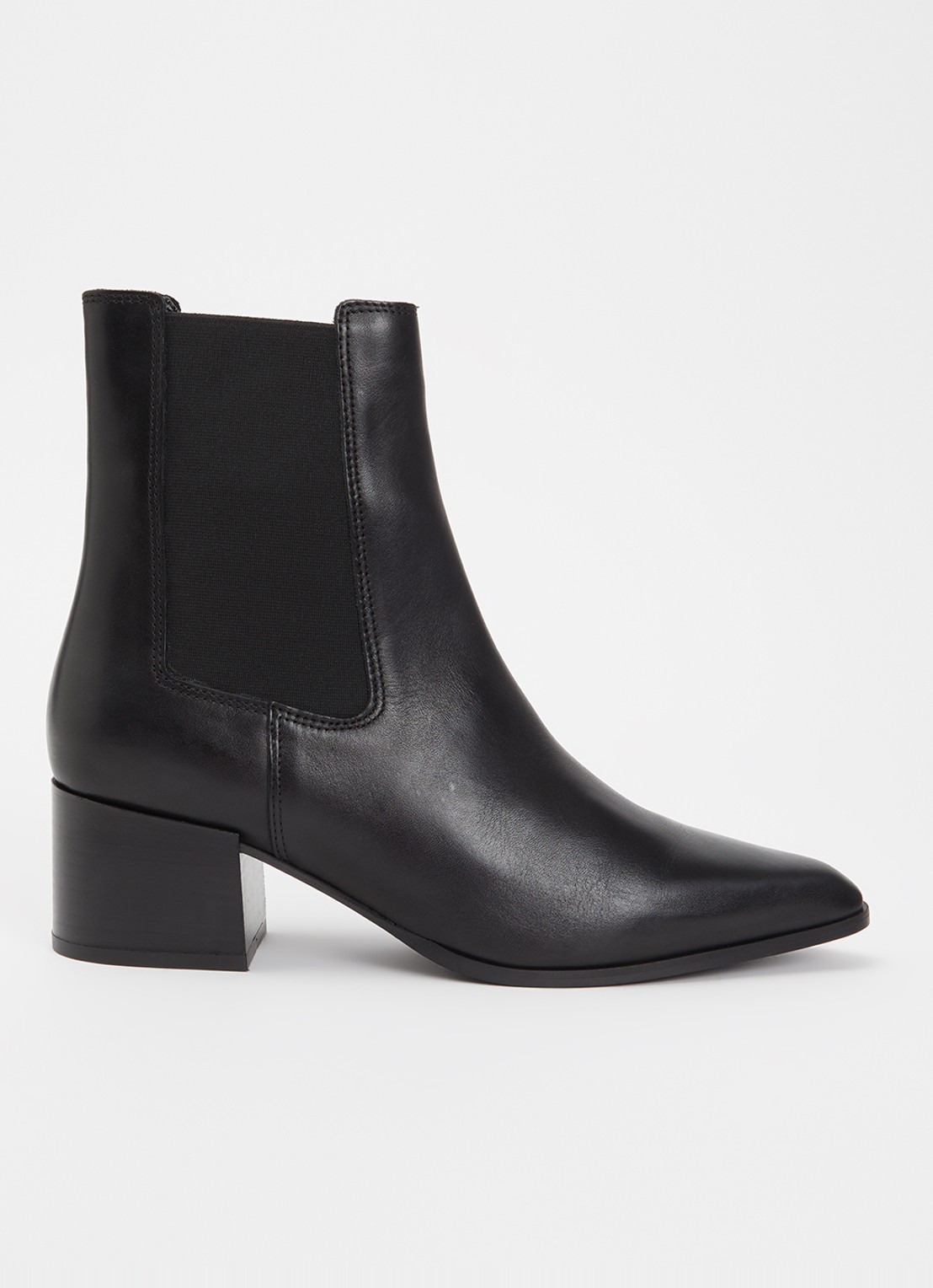 Dune London Pimo chelsea boot van leer - voorkant 4 zwart