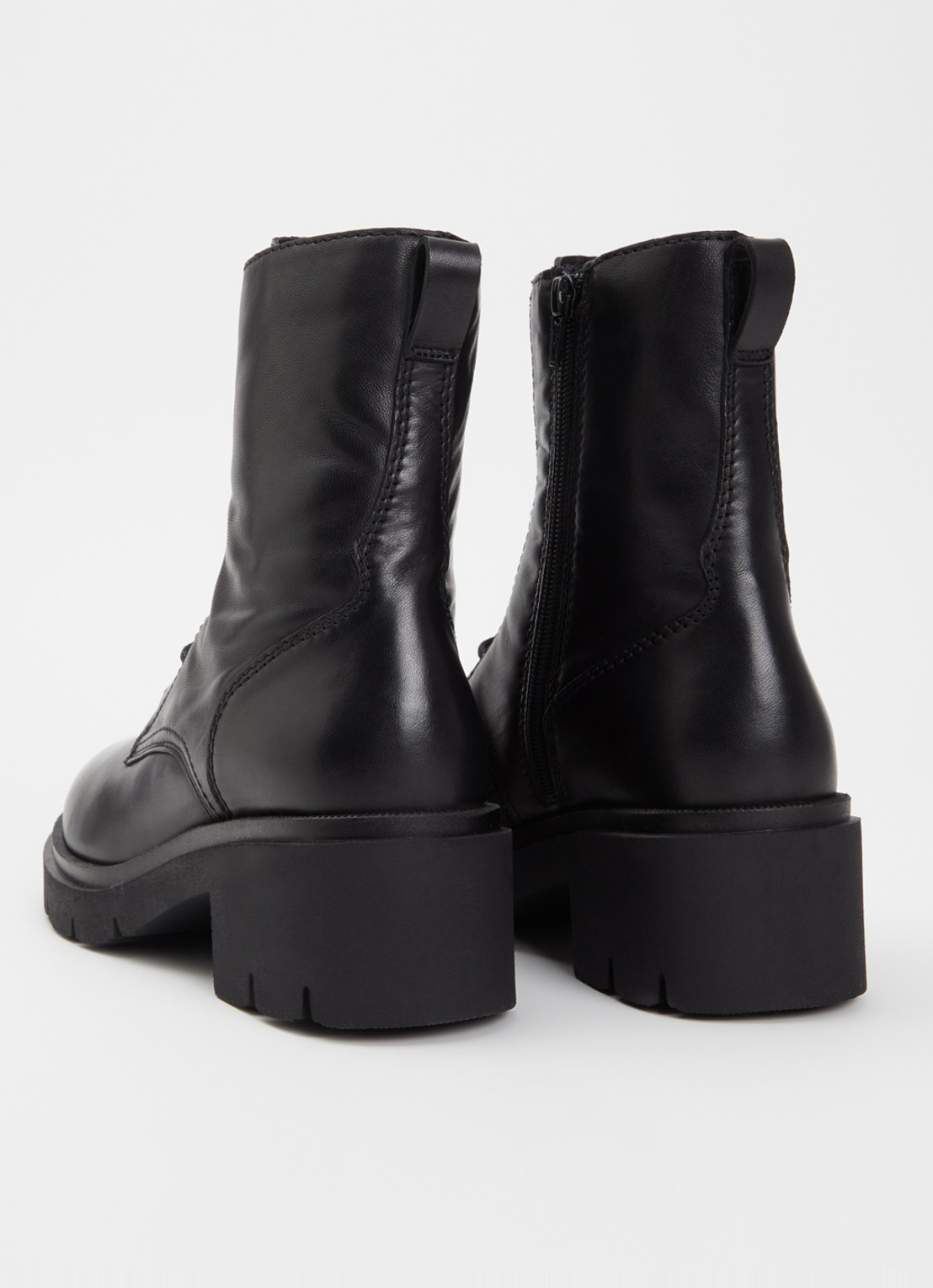 Dune London Pion bikerboot van leer  - achterkant 3 zwart
