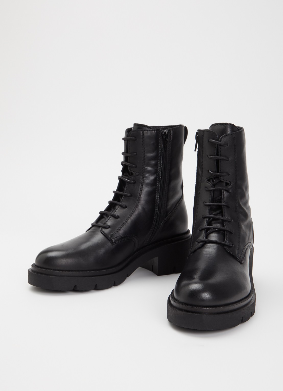 Dune London Pion bikerboot van leer  - detail zwart