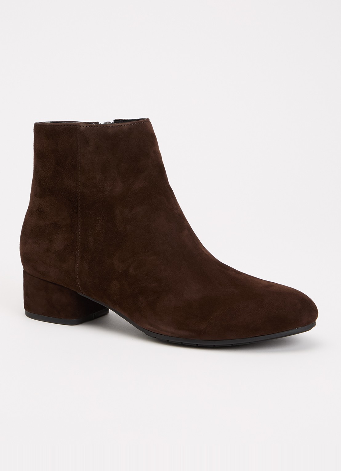 Dune London Pippie enkellaarsje van leer - voorkant 3 bruin