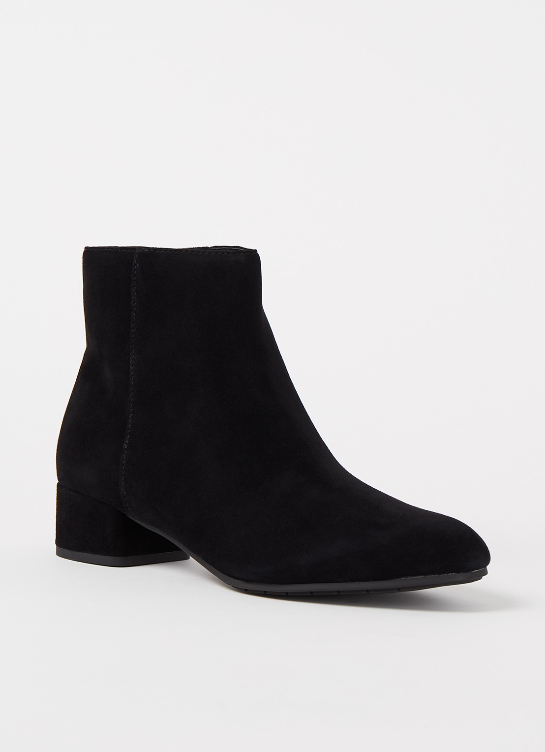 Dune London Pippie enkellaarsje van suède - voorkant 4 zwart