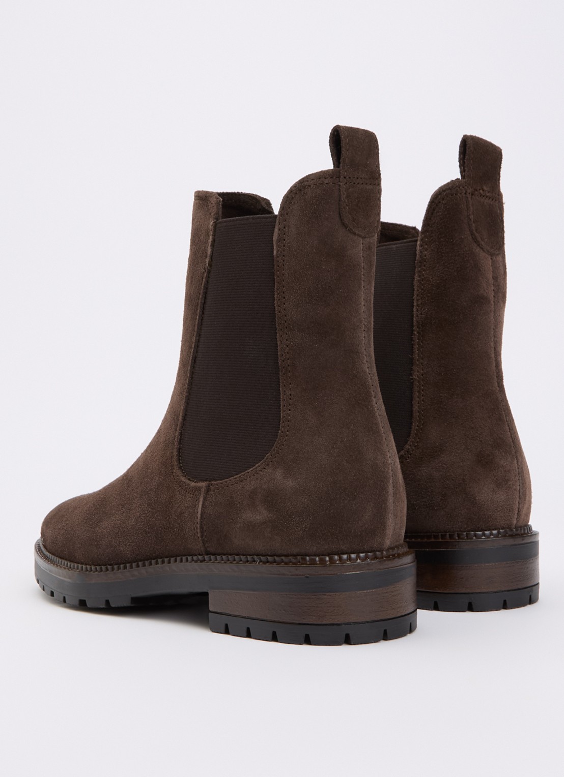 Dune London Poema chelsea boot van leer - achterkant donkerbruin