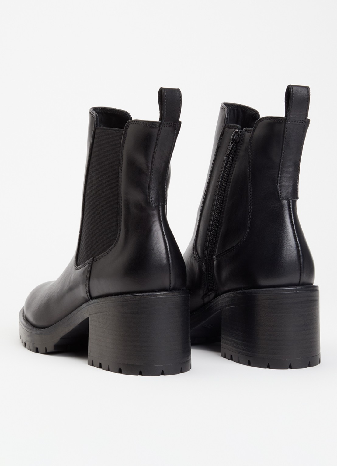 Dune London Positivity chelsea boot van leer - achterkant zwart