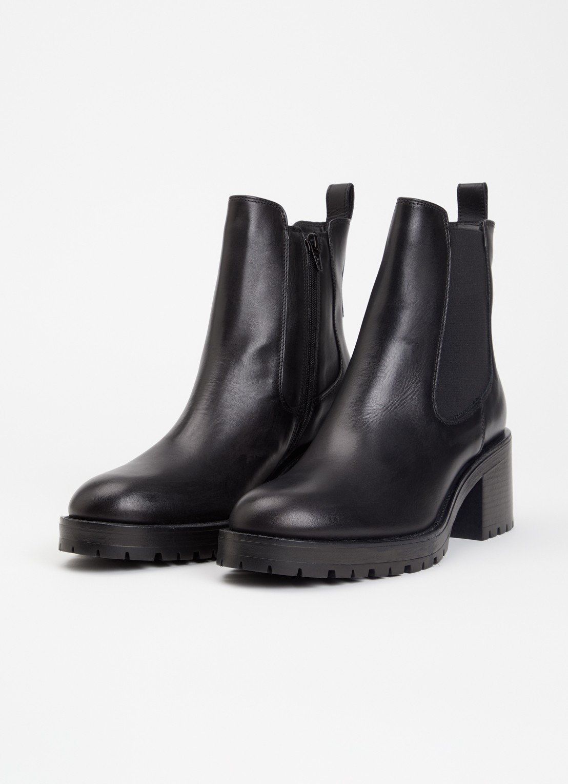 Dune London Positivity chelsea boot van leer - detail 2 zwart