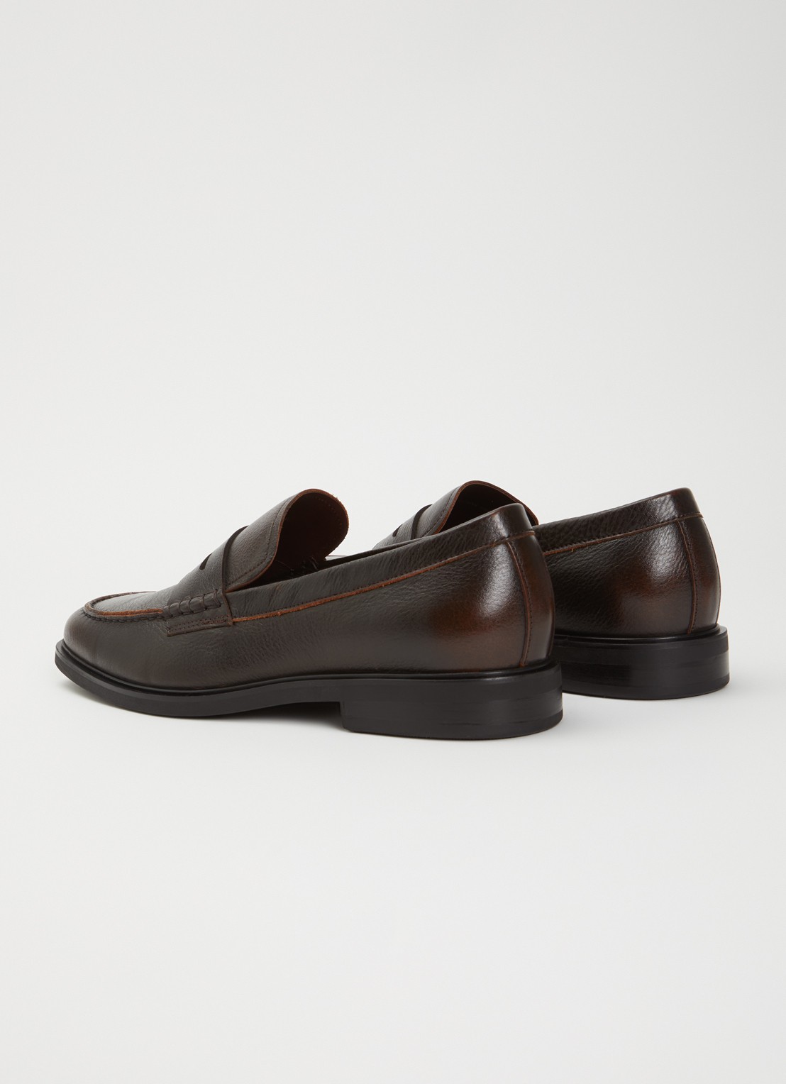 Dune London Sacha loafer van leer - achterkant bruin