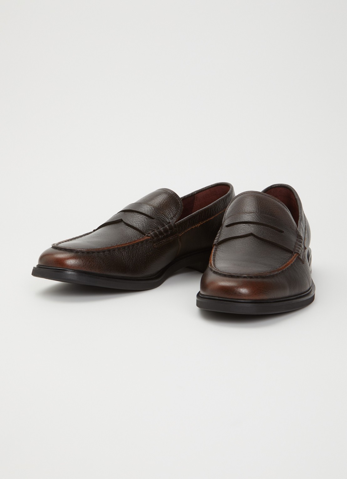 Dune London Sacha loafer van leer - detail 3 bruin