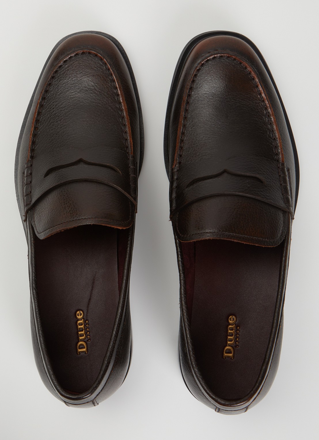 Dune London Sacha loafer van leer - detail 4 bruin