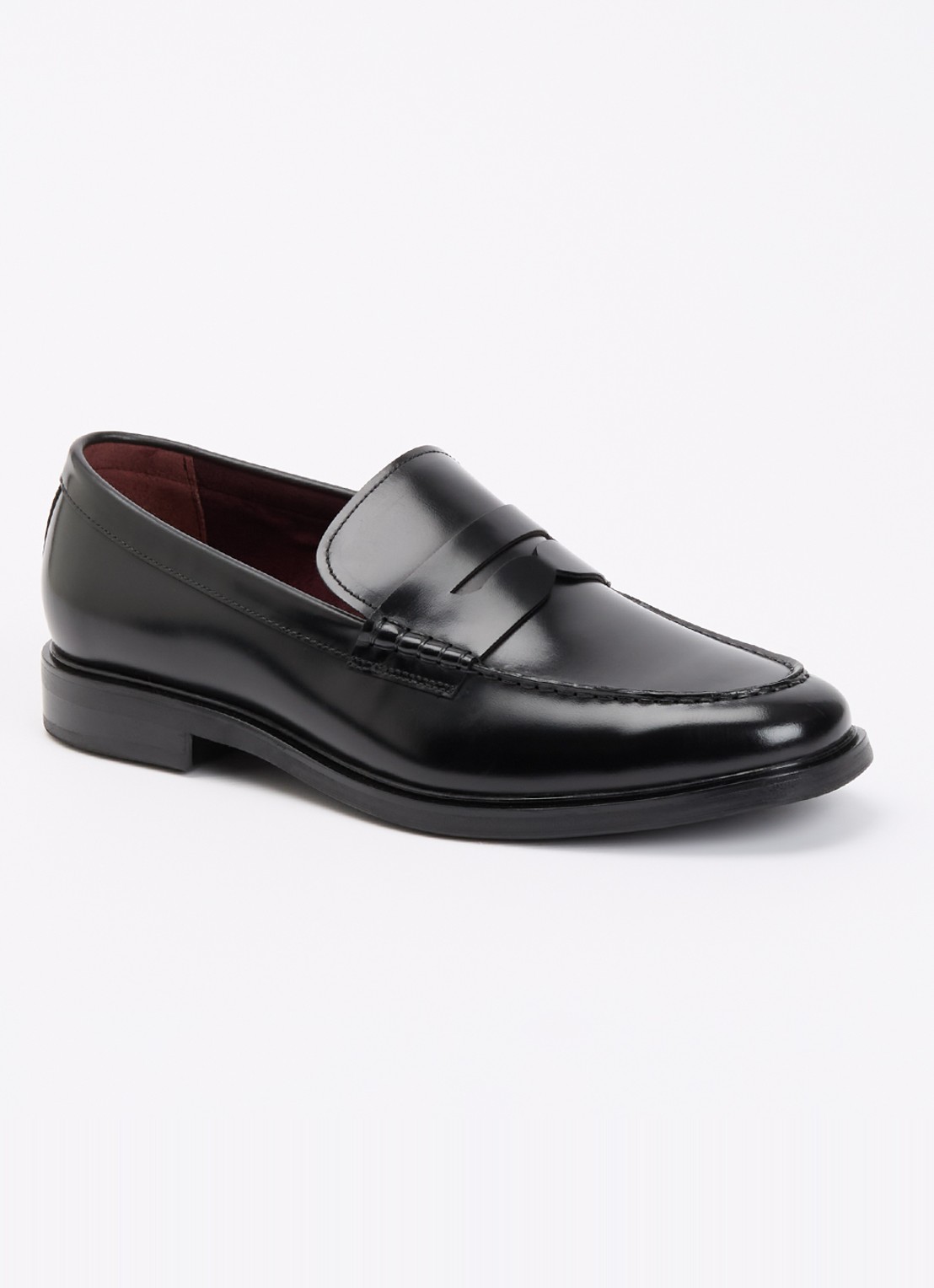 Dune London Sacha loafer van leer - voorkant zwart