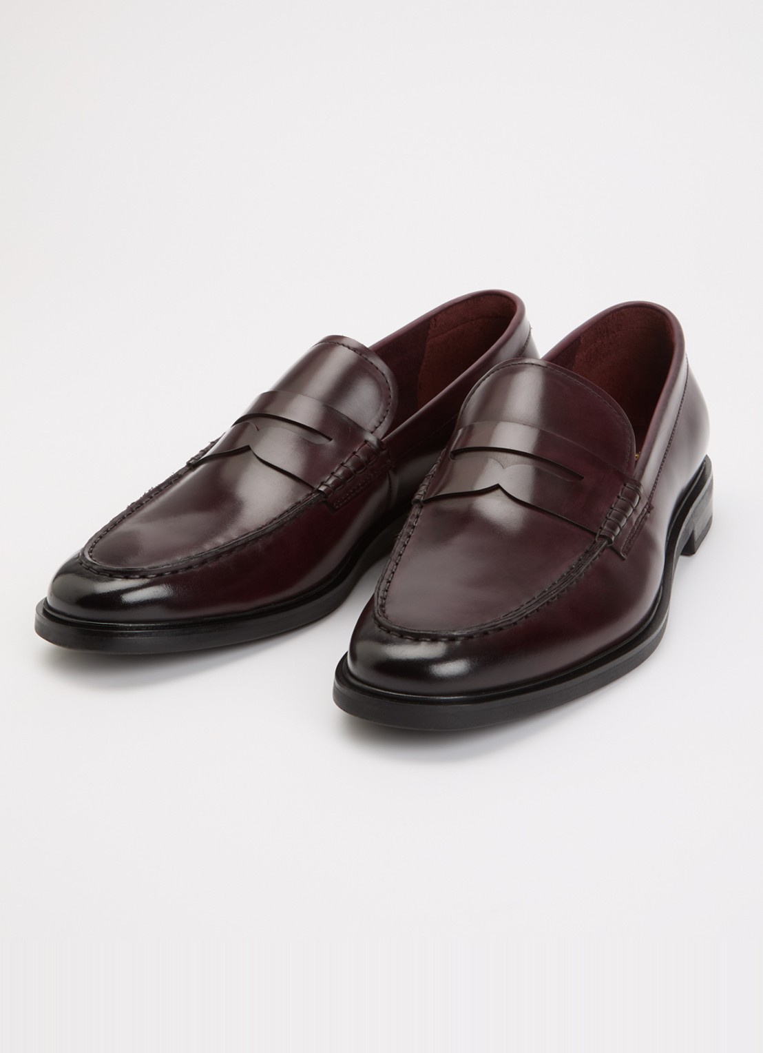 Dune London Sacha loafer van leer - detail 2 bordeauxrood