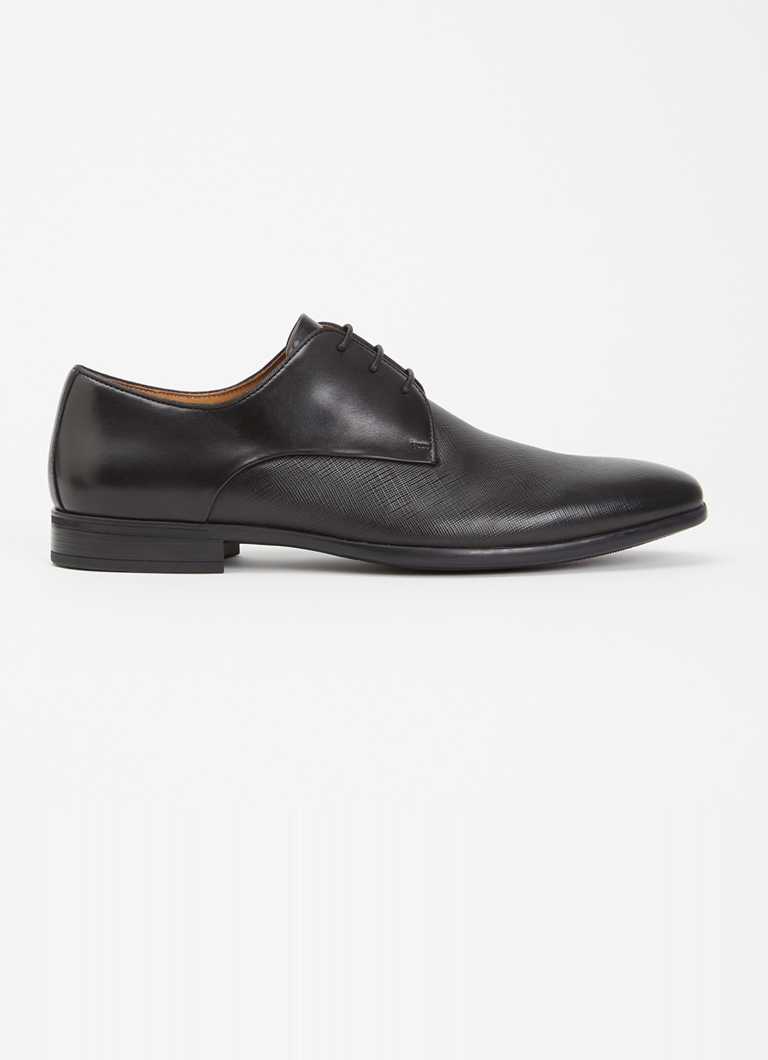 Dune London Saffi veterschoen van leer - voorkant 4 zwart