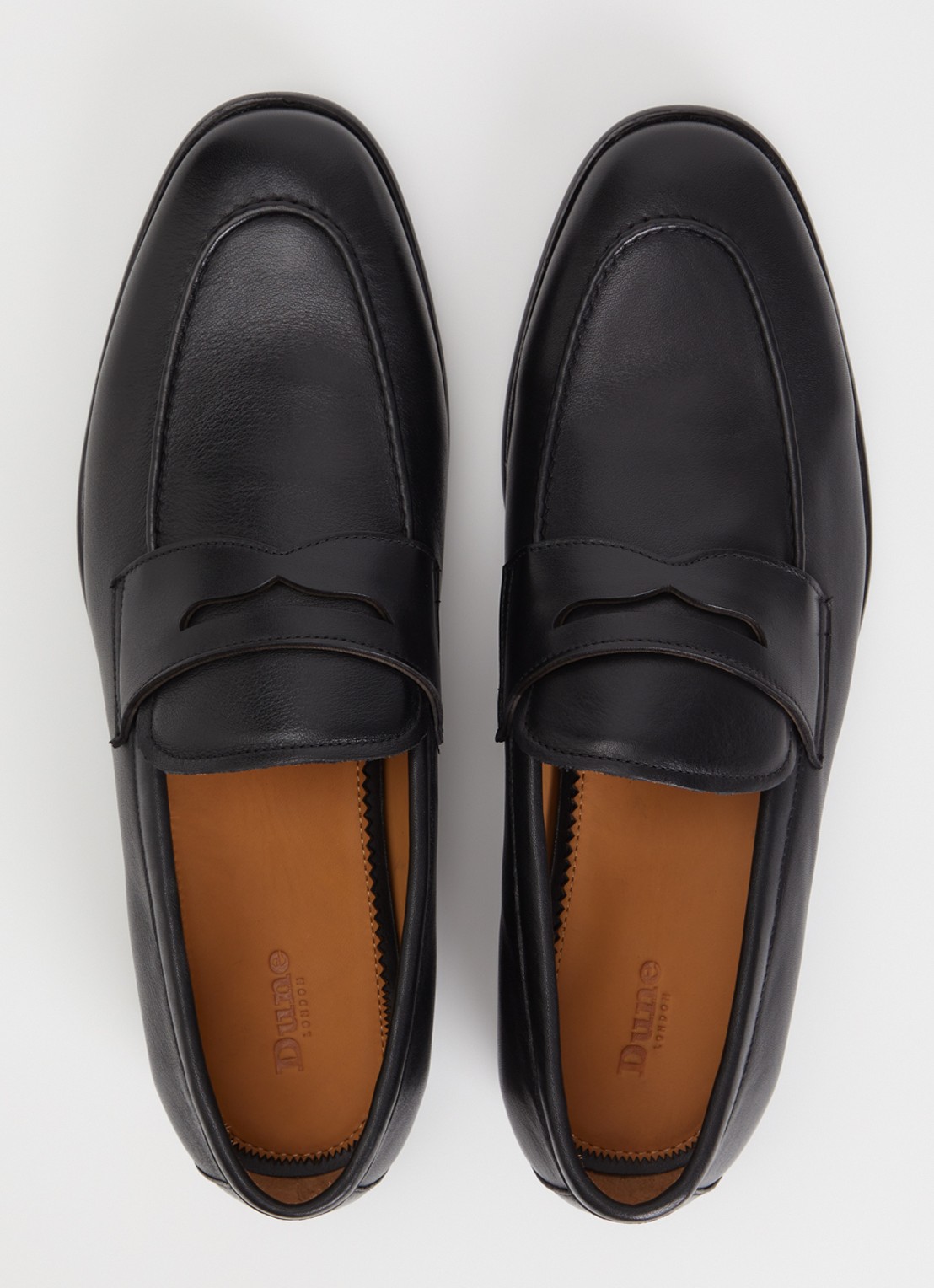 Dune London Salford loafer van leer - detail 2 zwart