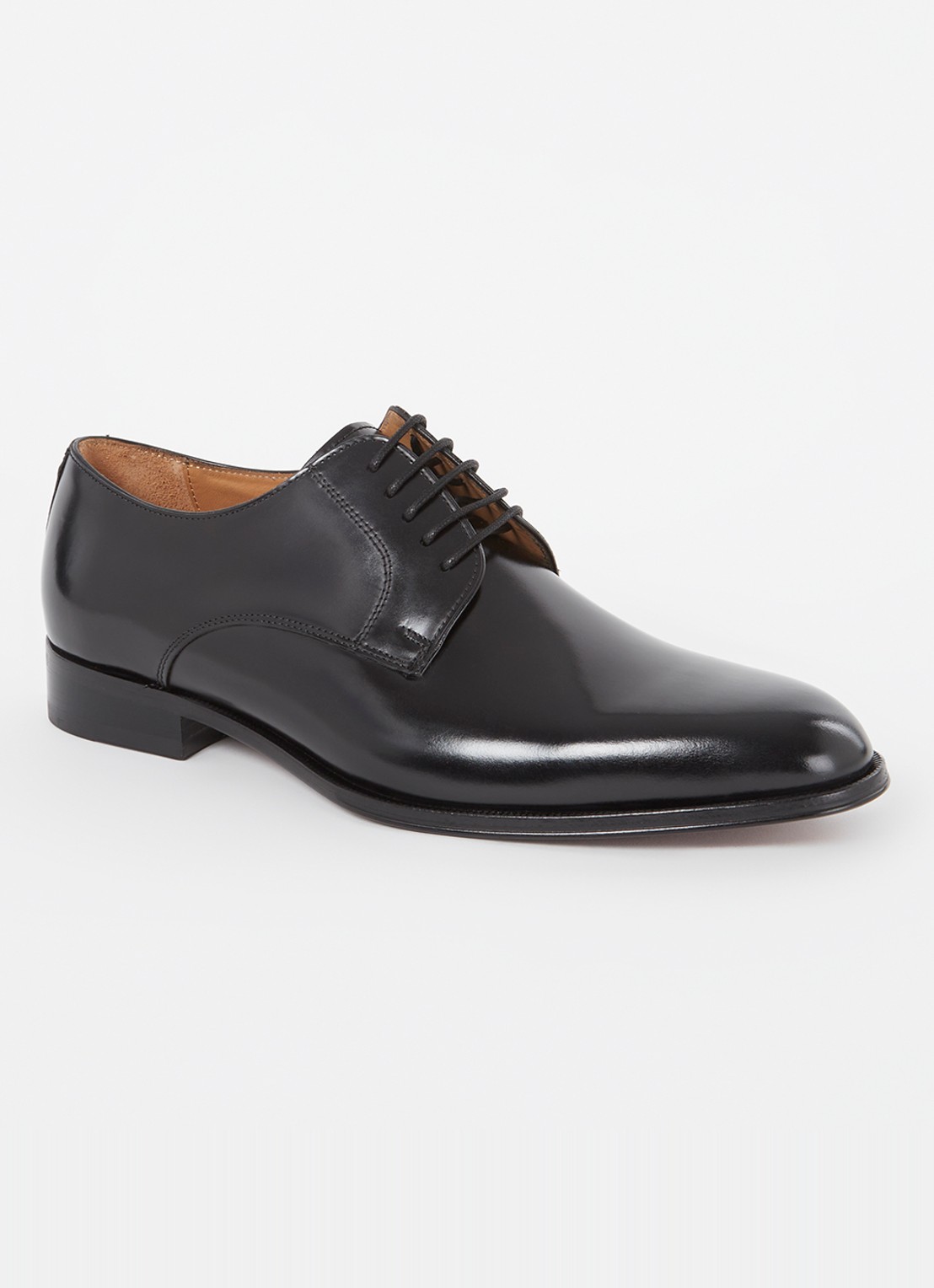 Dune London Salisburry veterschoen van leer  - voorkant 5 zwart