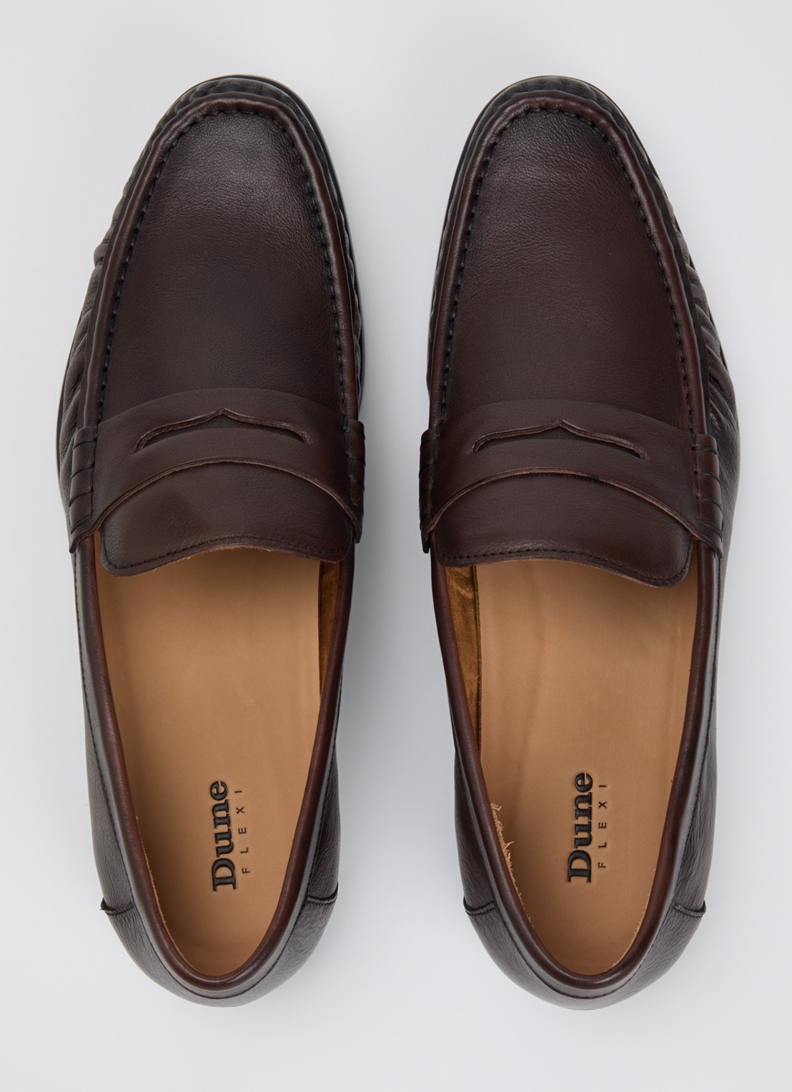 Dune London Sammi loafer van leer  - detail 3 donkerbruin
