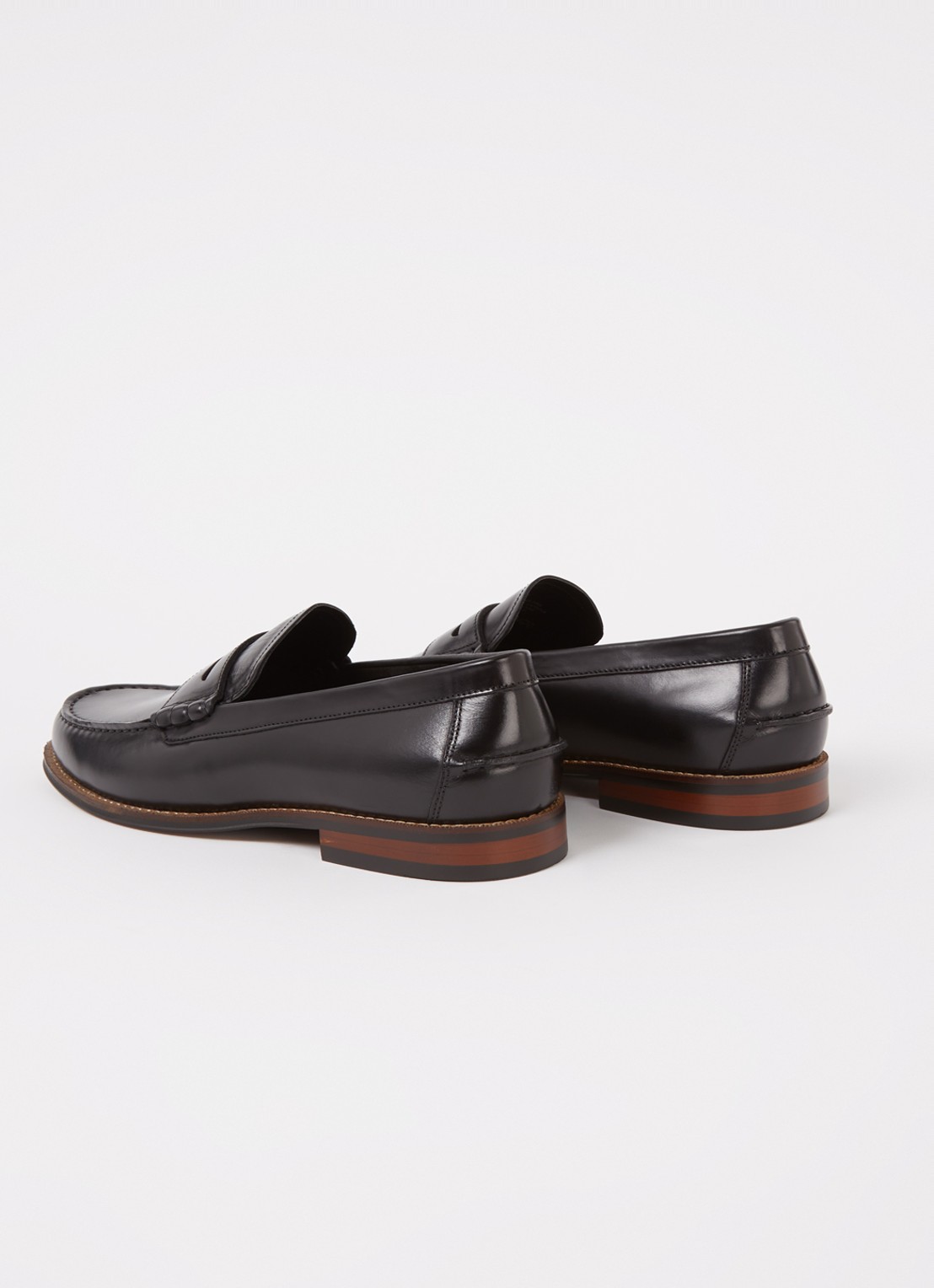 Dune London Samson loafer van leer - detail 3 zwart