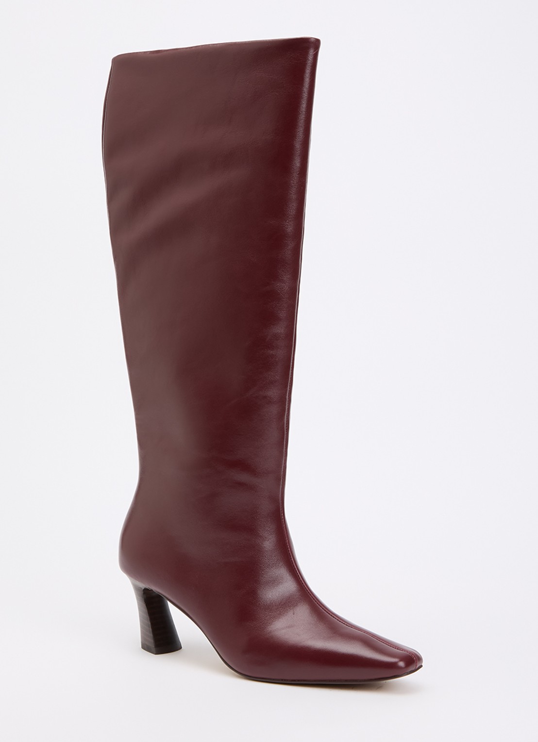 Dune London Selinni laars van leer - voorkant bordeauxrood