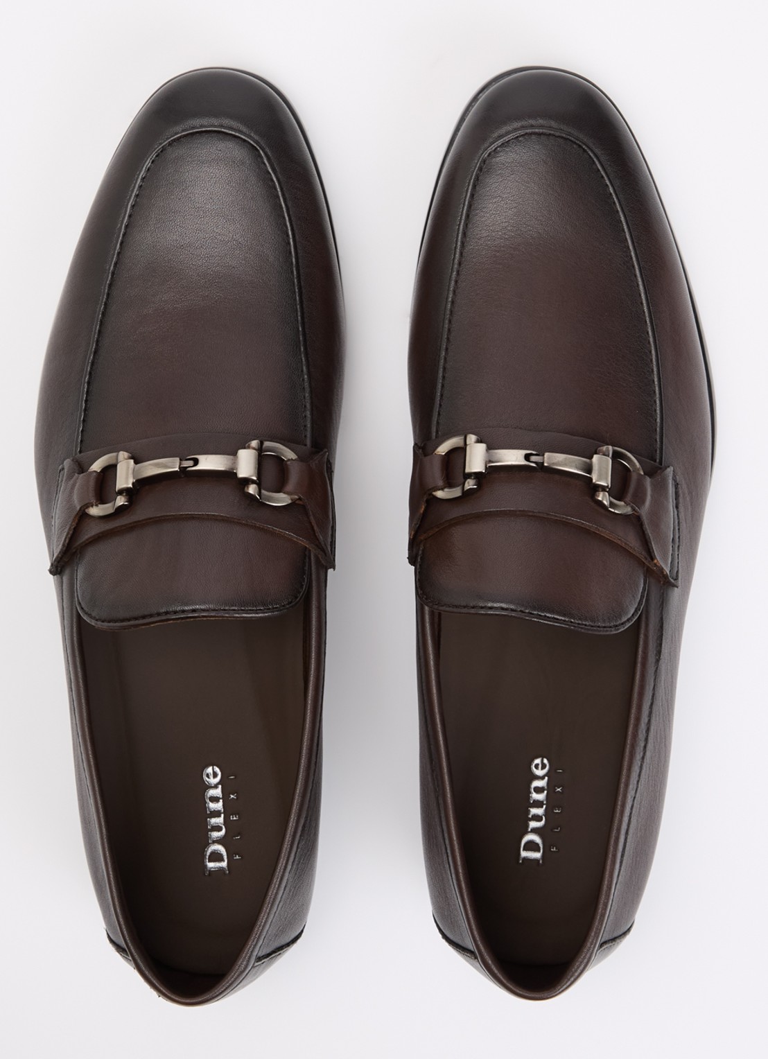 Dune London Seymore loafer van leer met horsebit - detail 3 donkerbruin
