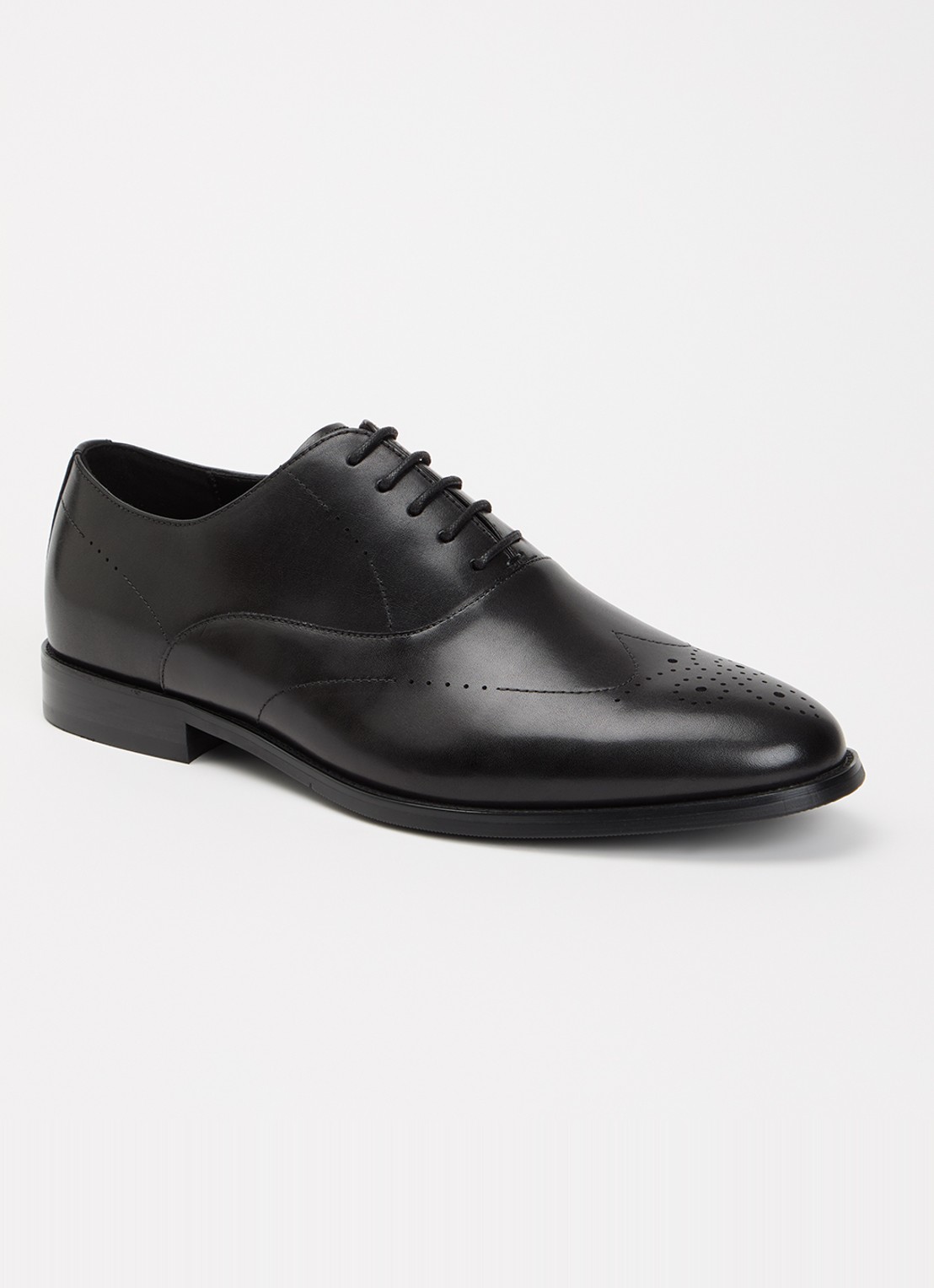 Dune London Shaay veterschoen van leer - voorkant 4 zwart