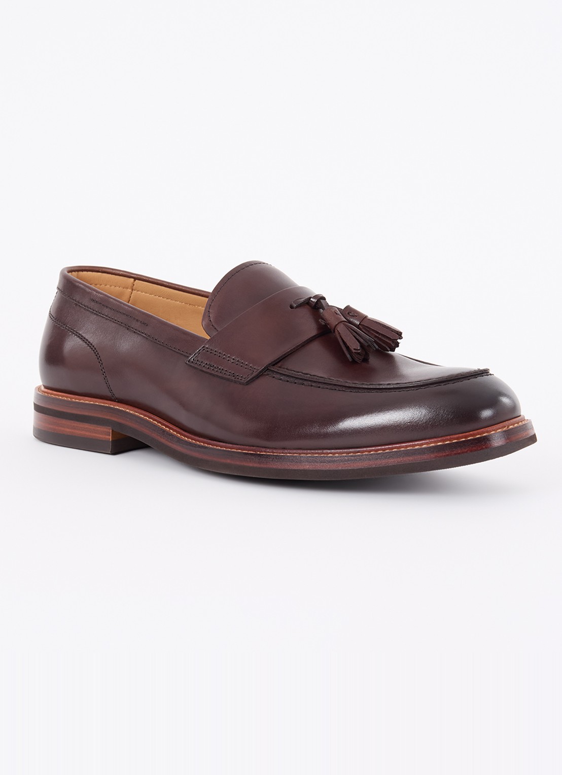 Dune London Shaw loafer  - voorkant donkerbruin