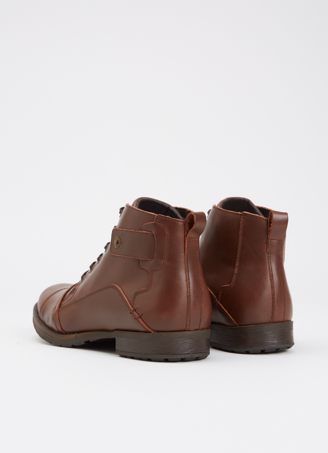 Dune London Simon veterboot van leer - achterkant 3 kastanjebruin