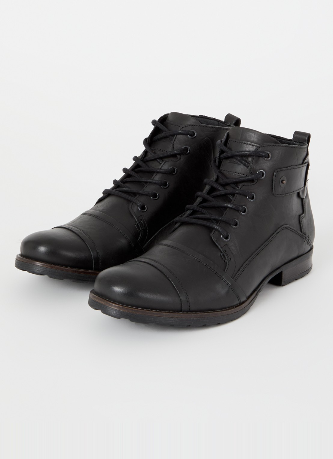 Dune London Simon veterboot van leer - detail 2 zwart