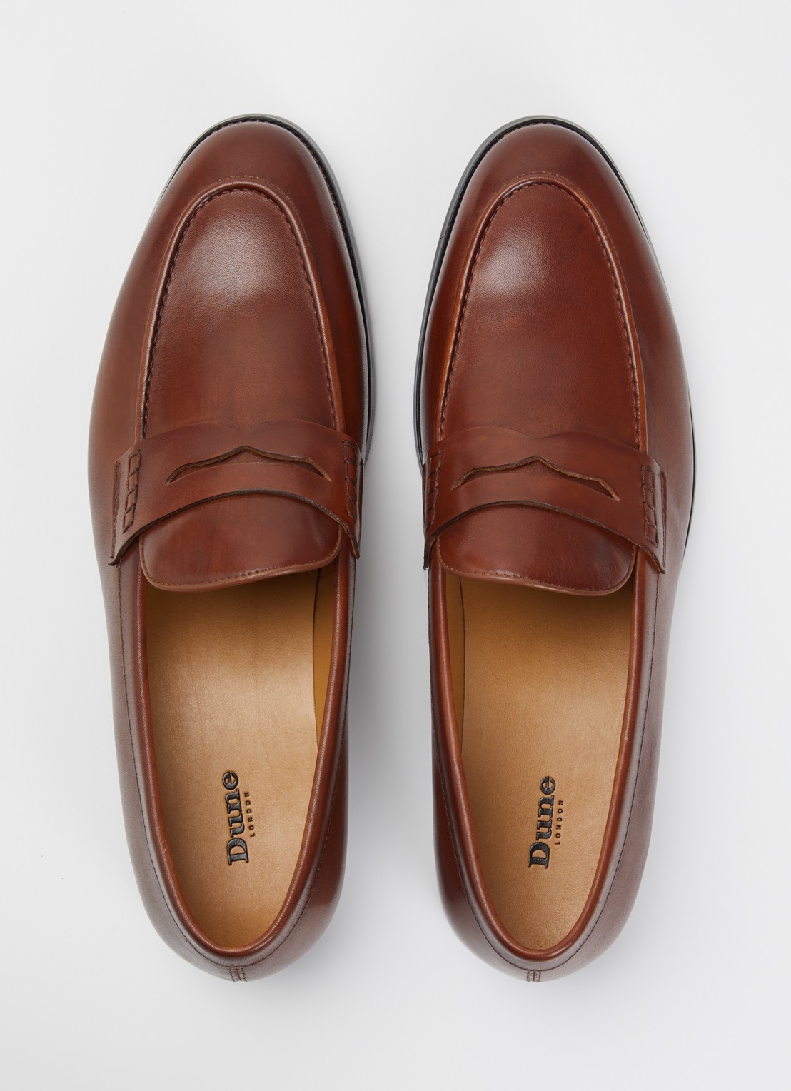 Dune London Skylers loafer van leer - detail 4 bruin