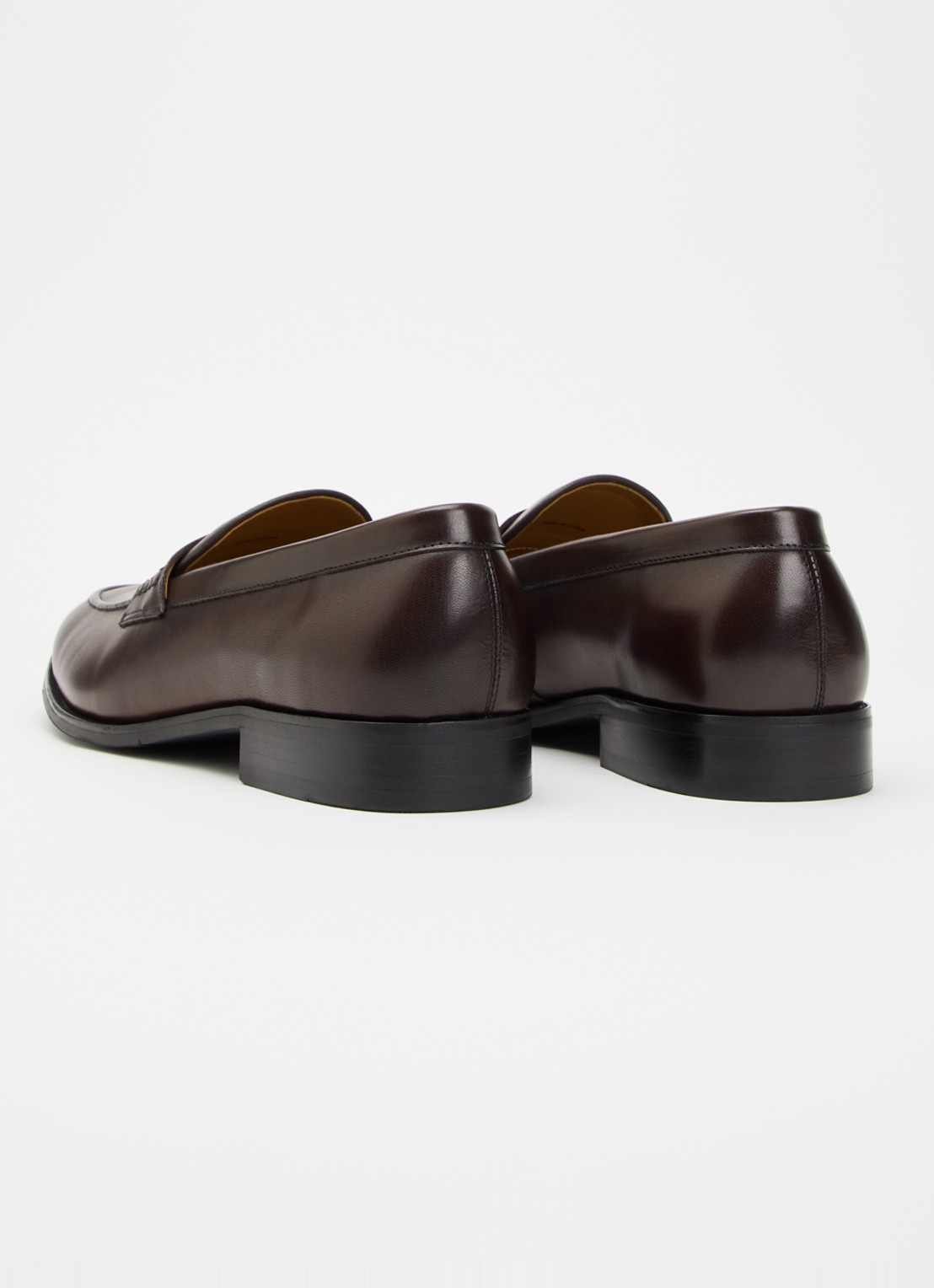 Dune London Skylers loafer van leer - achterkant donkerbruin