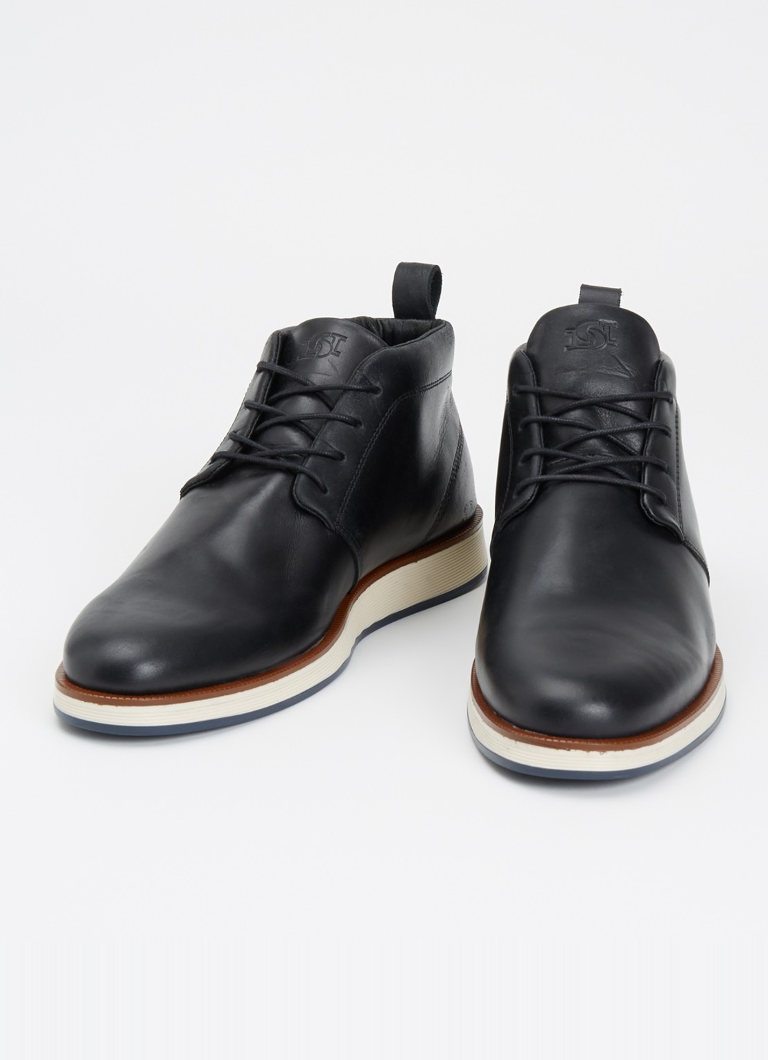 Dune London Smoky veterschoen van leer - detail 2 zwart