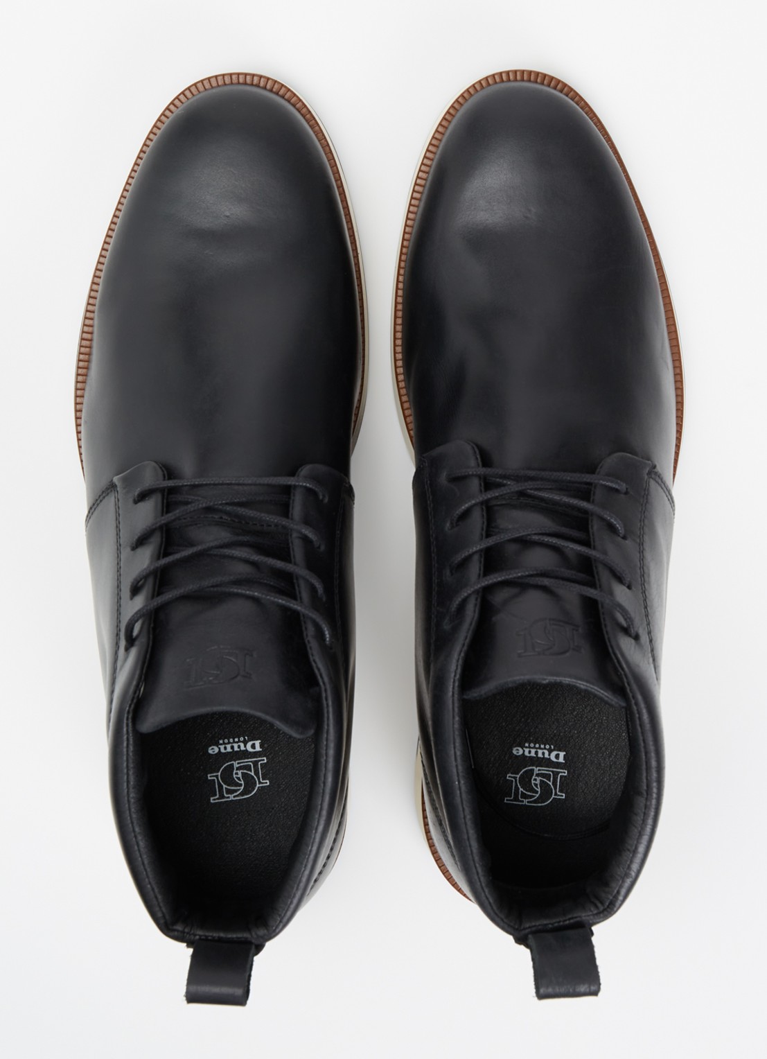 Dune London Smoky veterschoen van leer - detail 3 zwart