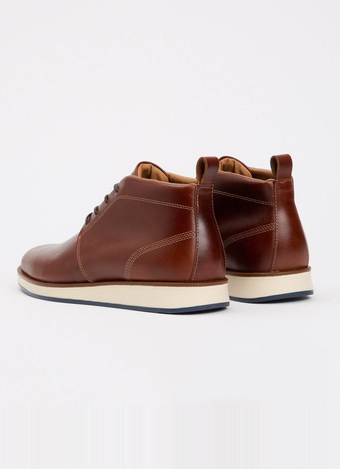 Dune London Smoky veterschoen van leer - achterkant bruin