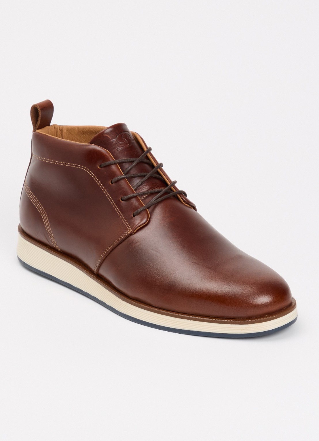 Dune London Smoky veterschoen van leer - voorkant 2 bruin