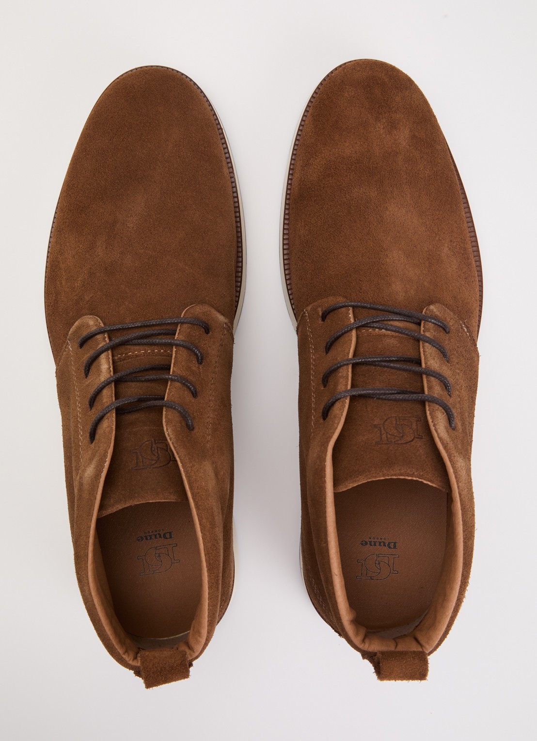 Dune London Smoky veterschoen van leer - detail 3 hazelnootbruin