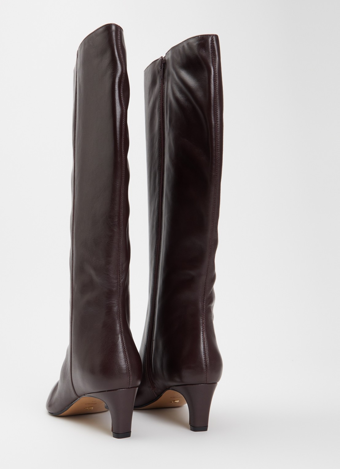 Dune London Smoulder laars van leer - achterkant aubergine