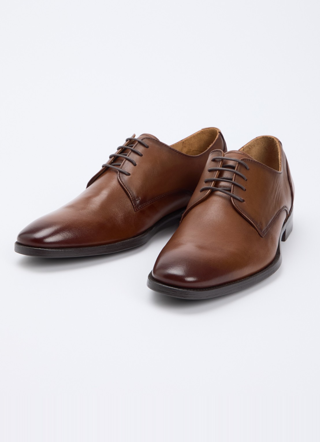 Dune London Sole veterschoen van leer - detail cognac