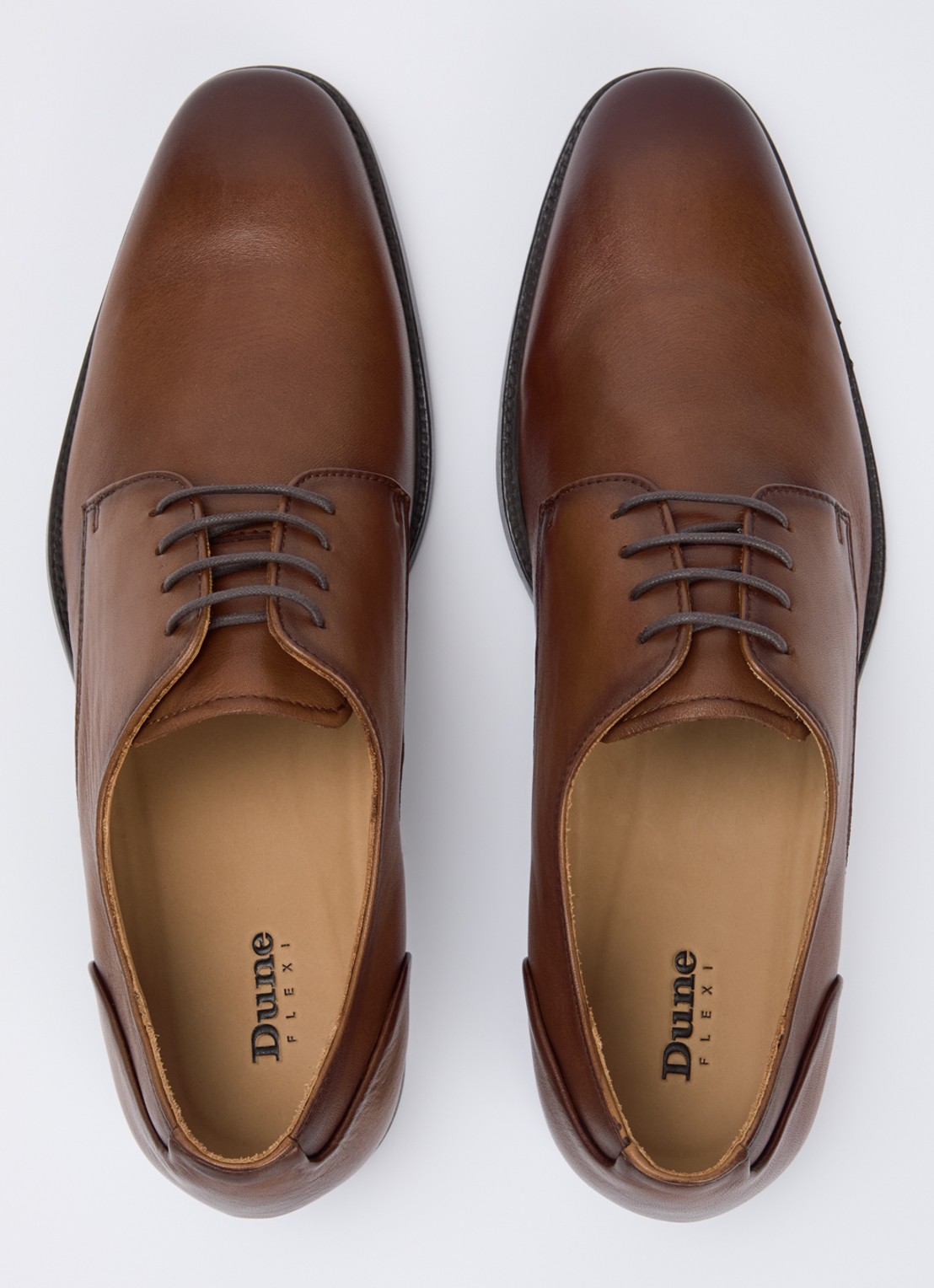 Dune London Sole veterschoen van leer - detail 2 cognac