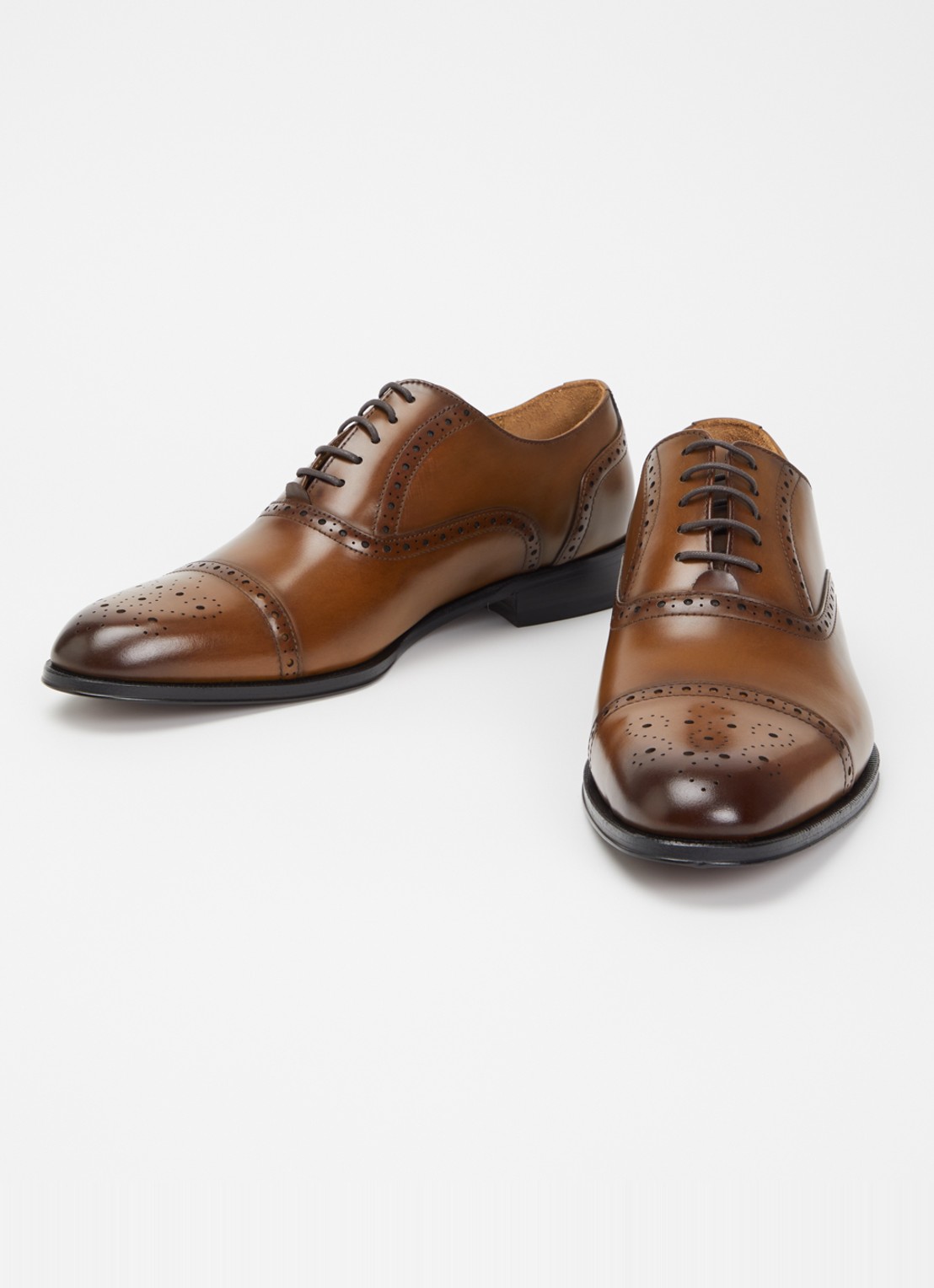 Dune London Soliders brogue van leer - detail 3 bruin