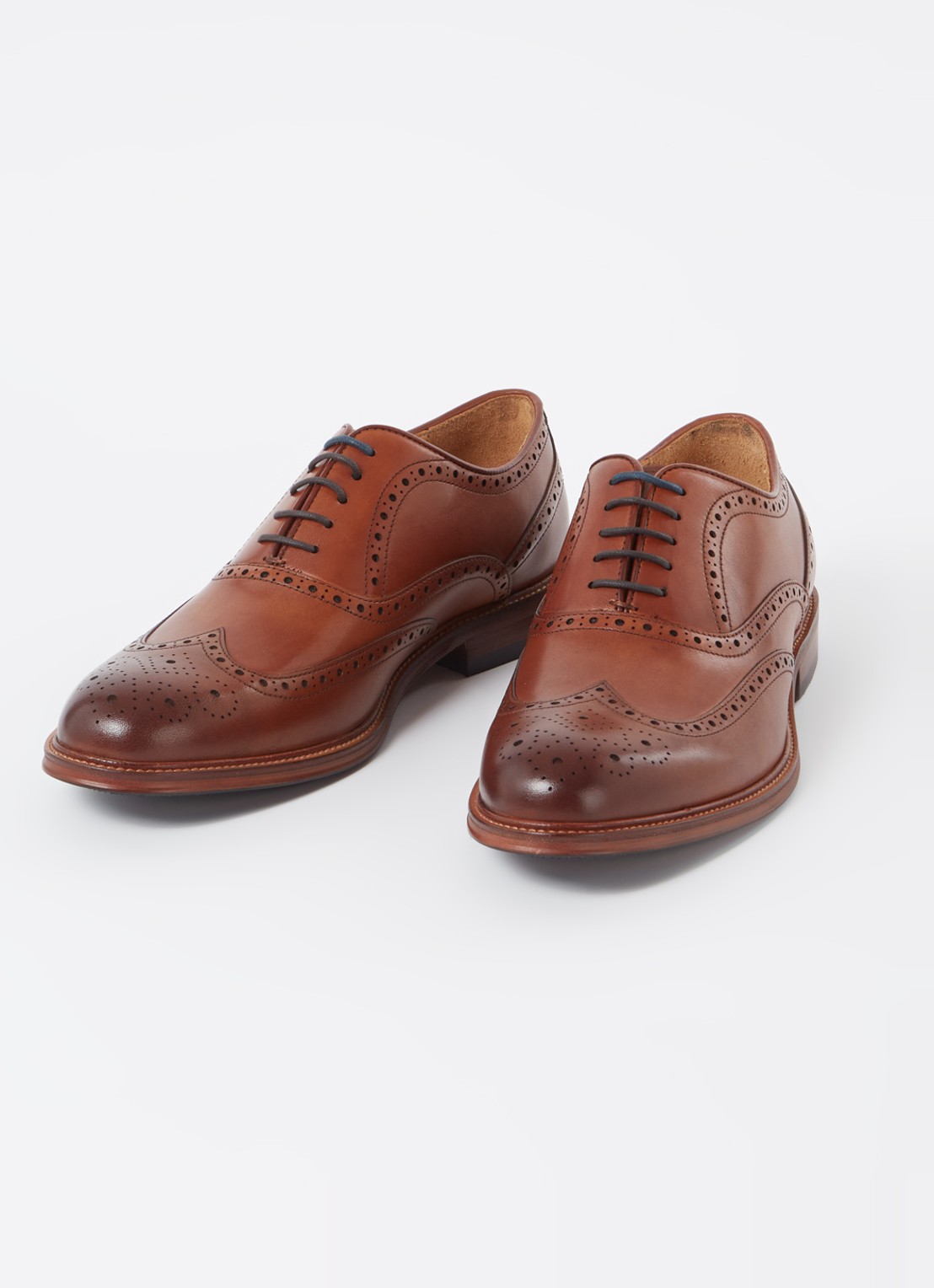 Dune London Solihull brogue van leer  - detail 2 hazelnootbruin