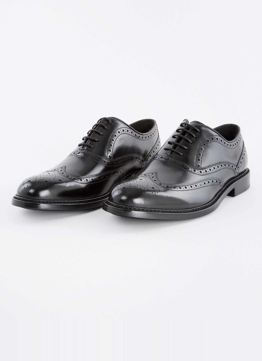 Dune London Solihull brogue van leer  - detail 3 zwart