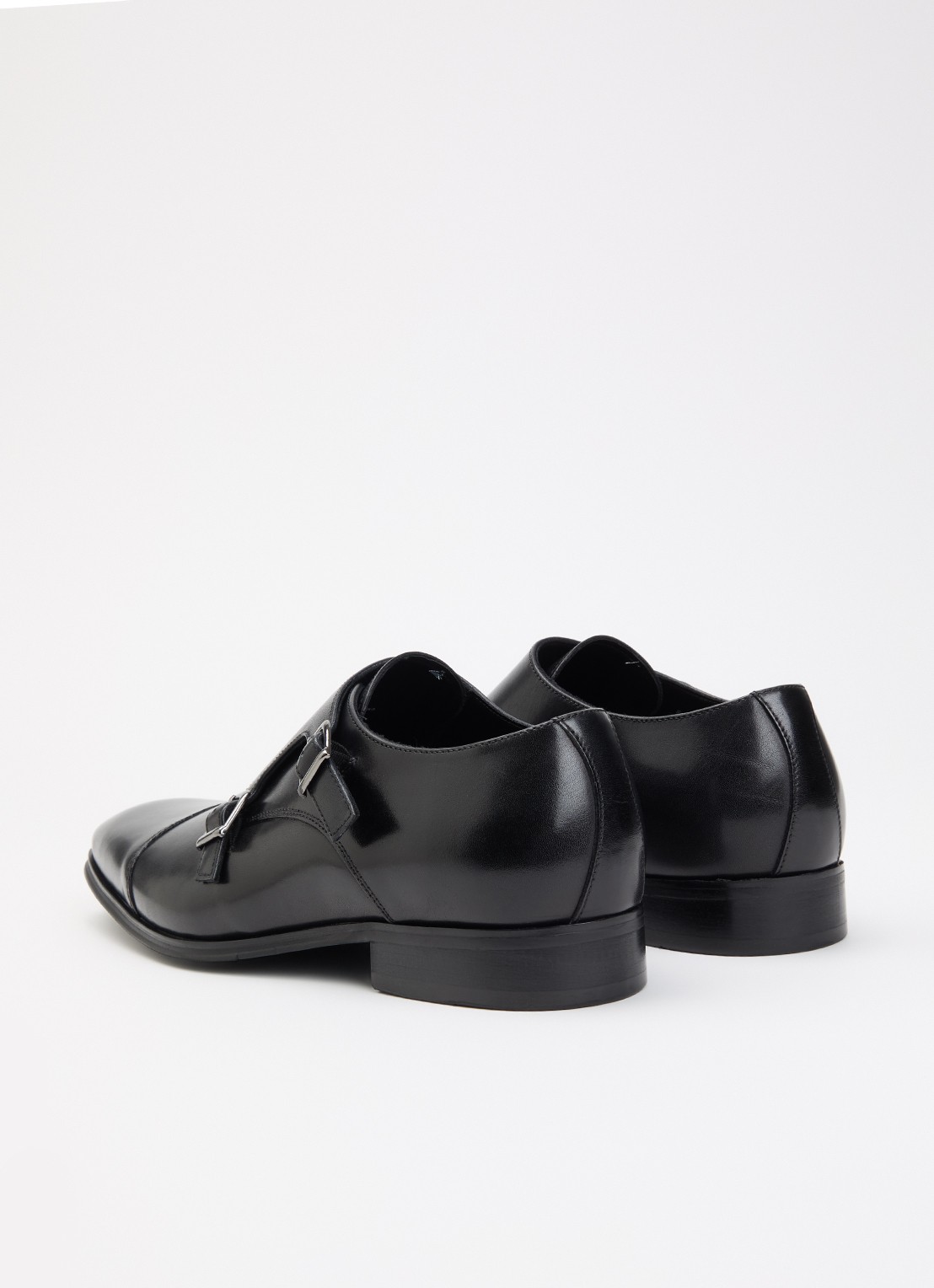Dune London Solutions loafer van lakleer met gesp detail - achterkant zwart