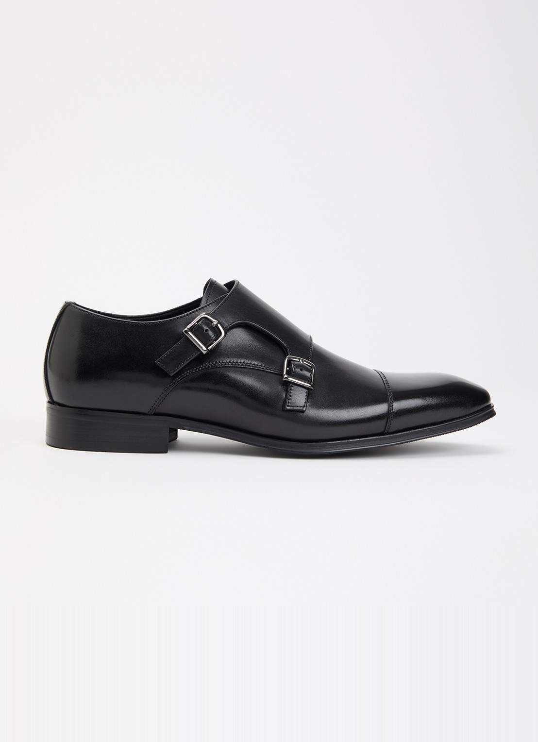 Dune London Solutions loafer van lakleer met gesp detail - voorkant 5 zwart